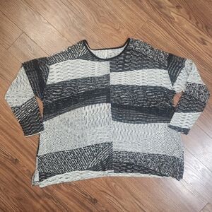 Cato Monochrome Patterned Lightweight Long Sleeve Blouse Size 18/20